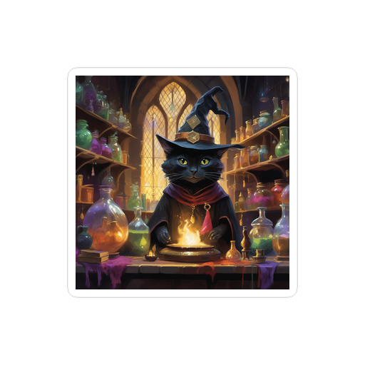 PugMug Custom Black Companion Cat Sticker