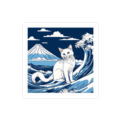 PugMug Custom White Companion Cat Sticker