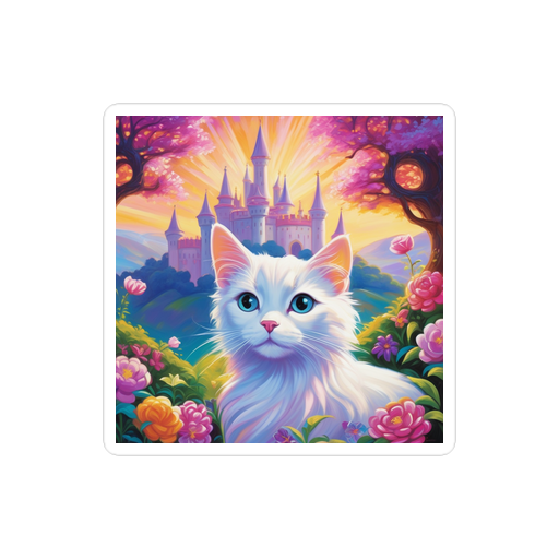 PugMug Custom White Companion Cat Sticker