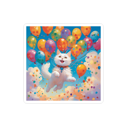 PugMug Custom White Companion Cat Sticker