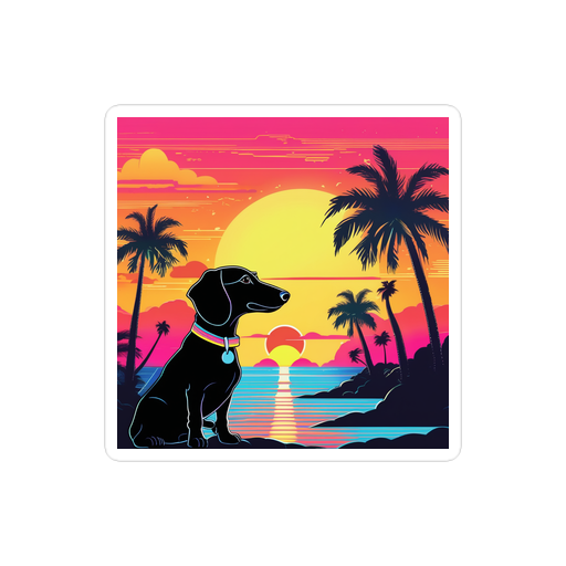 PugMug Custom Black Dachshund Sticker