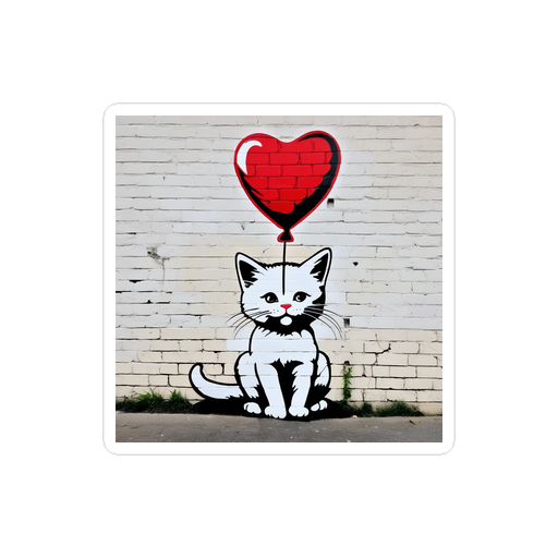 PugMug Custom White Companion Cat Sticker