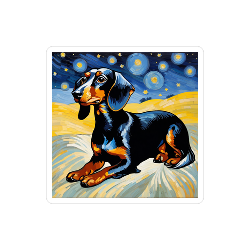 PugMug Custom Black Dachshund Sticker