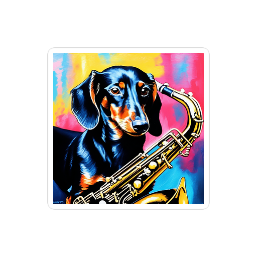 PugMug Custom Black Dachshund Sticker