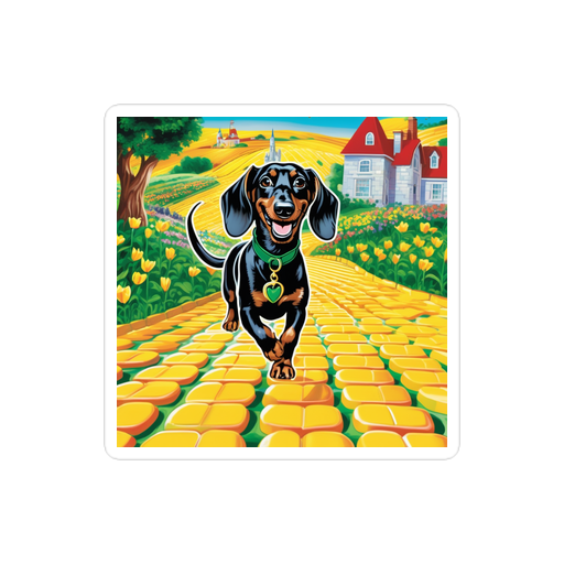 PugMug Custom Black Dachshund Sticker