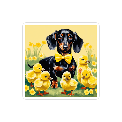 PugMug Custom Black Dachshund Sticker