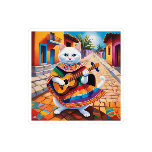 PugMug Custom White Companion Cat Sticker