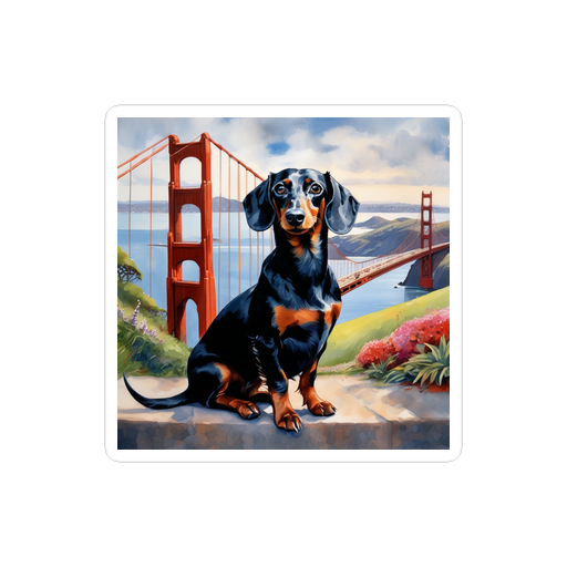 PugMug Custom Black Dachshund Sticker