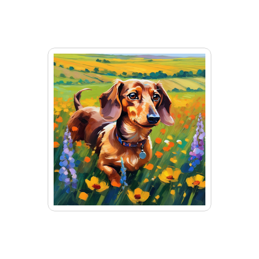 PugMug Custom Tan Dachshund Sticker
