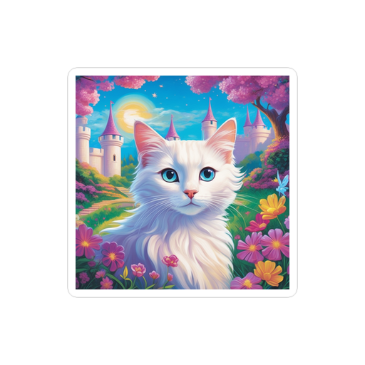 PugMug Custom White Companion Cat Sticker