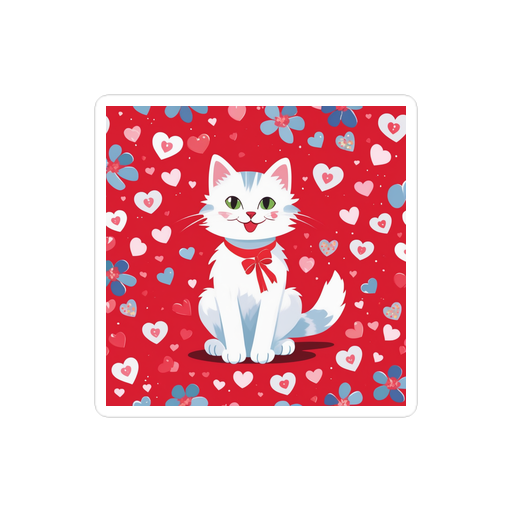 PugMug Custom White Companion Cat Sticker