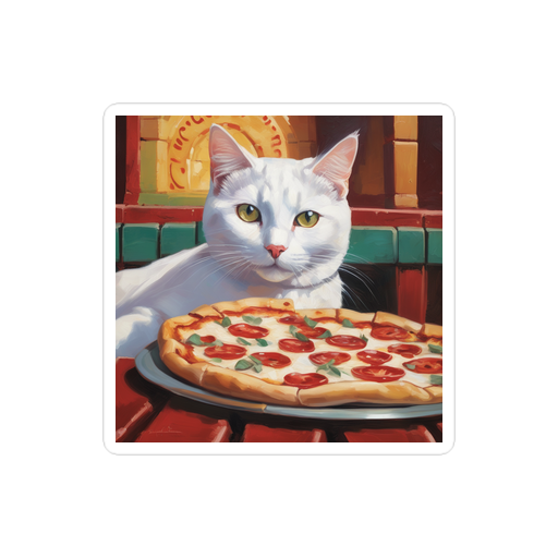 PugMug Custom White Companion Cat Sticker