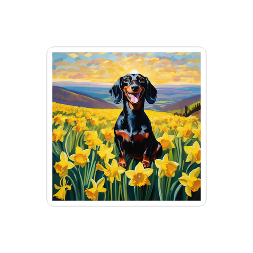 PugMug Custom Black Dachshund Sticker