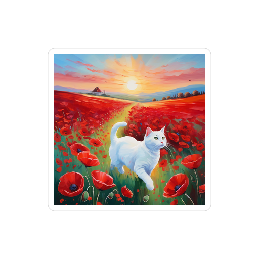 PugMug Custom White Companion Cat Sticker