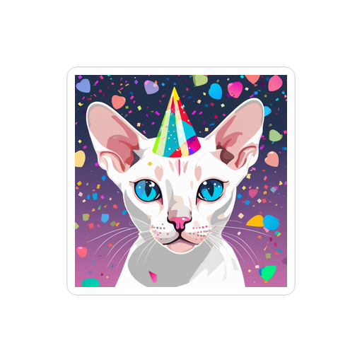 PugMug Custom White Sphynx Cat Sticker