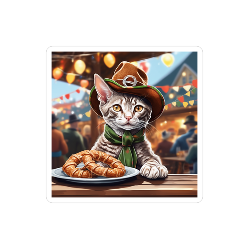 PugMug Custom Tabby Devon Rex Cat Sticker