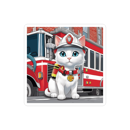 PugMug Custom White Companion Cat Sticker