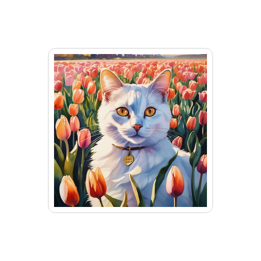 PugMug Custom White Companion Cat Sticker