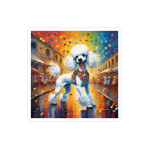 PugMug Custom White Poodle Sticker