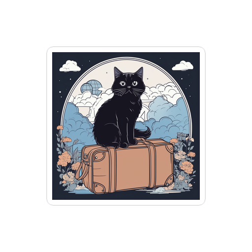PugMug Custom Black Persian Cat Sticker