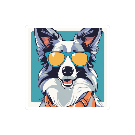 PugMug Custom Blue Merle Border Collie Sticker