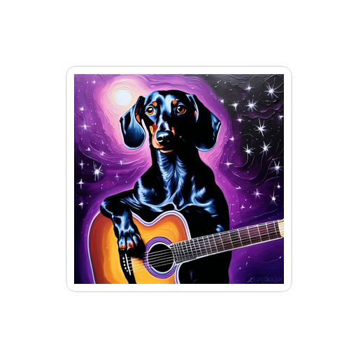 PugMug Custom Black Dachshund Sticker