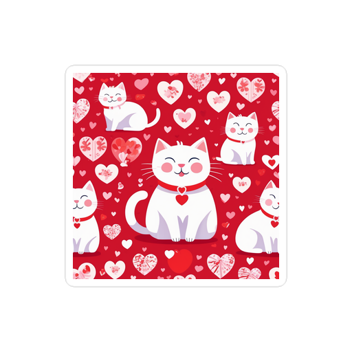 PugMug Custom White Companion Cat Sticker