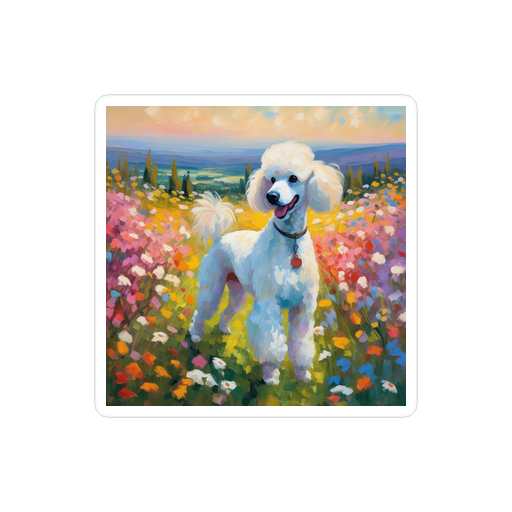 PugMug Custom White Poodle Sticker
