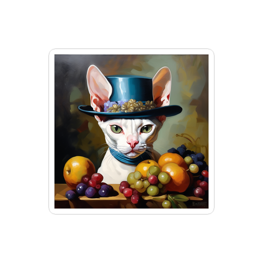 PugMug Custom White Sphynx Cat Sticker