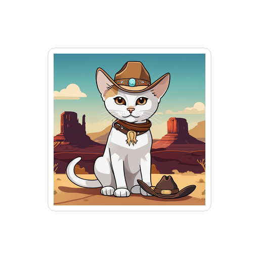 PugMug Custom White Abyssinian Cat Sticker