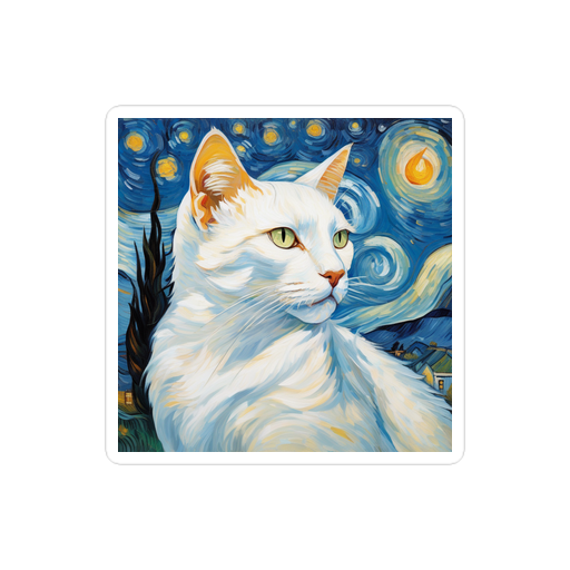 PugMug Custom White Companion Cat Sticker