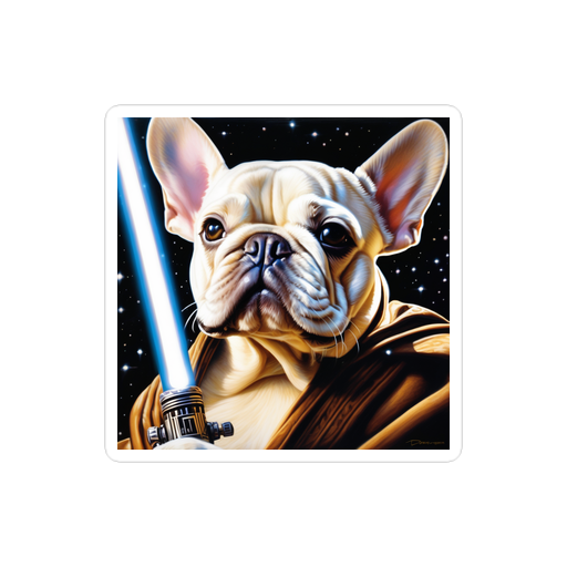 PugMug Custom White French Bulldog Sticker