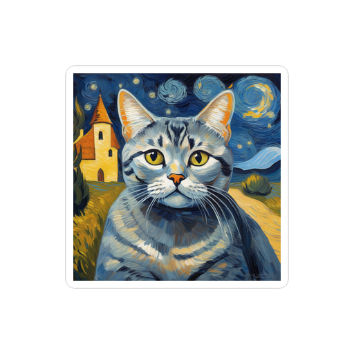 PugMug Custom Tabby British Shorthair Cat Sticker