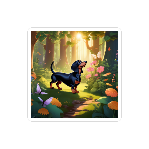 PugMug Custom Black Dachshund Sticker