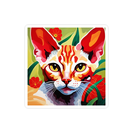 PugMug Custom Tabby Devon Rex Cat Sticker