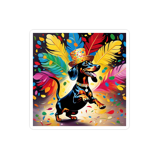 PugMug Custom Black Dachshund Sticker