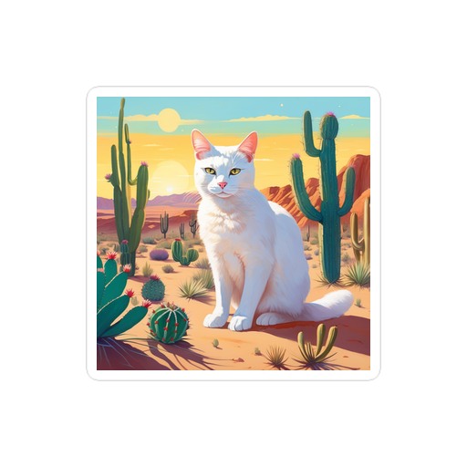 PugMug Custom White Companion Cat Sticker