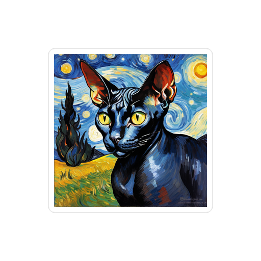 PugMug Custom Black Sphynx Cat Sticker