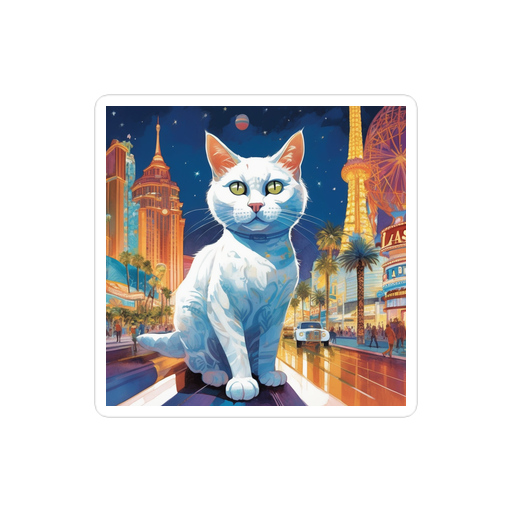 PugMug Custom White Companion Cat Sticker