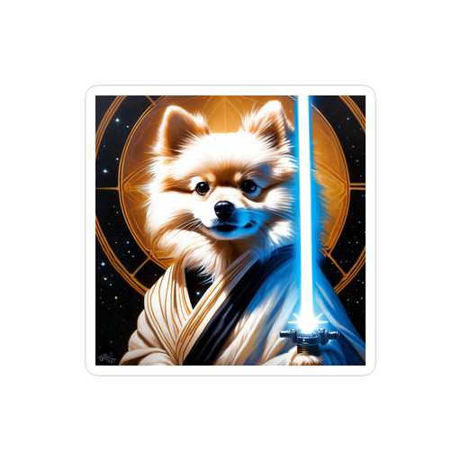 PugMug Custom White Pomeranian Sticker