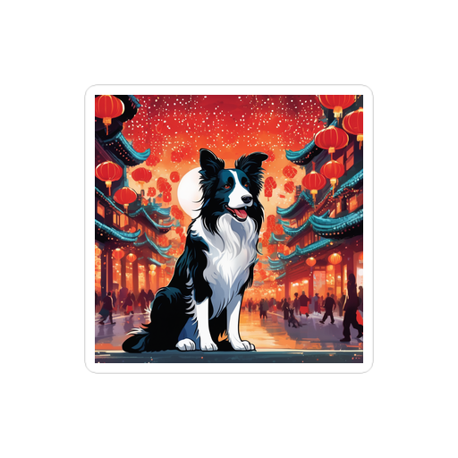 PugMug Custom Border Collie Sticker