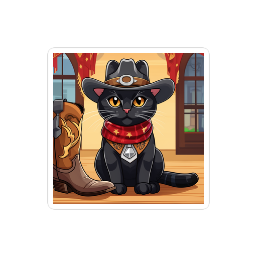 PugMug Custom Black American Shorthair Cat Sticker