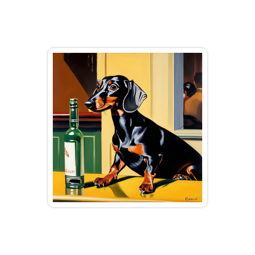 PugMug Custom Black Dachshund Sticker