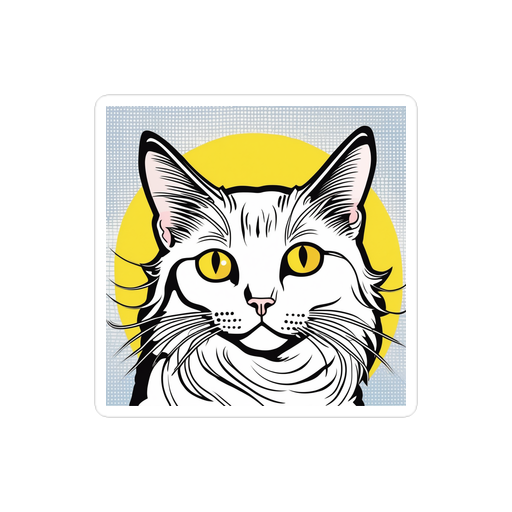 PugMug Custom White Companion Cat Sticker