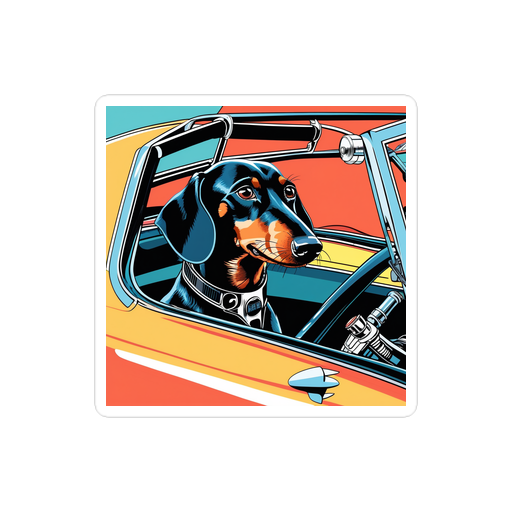 PugMug Custom Black Dachshund Sticker