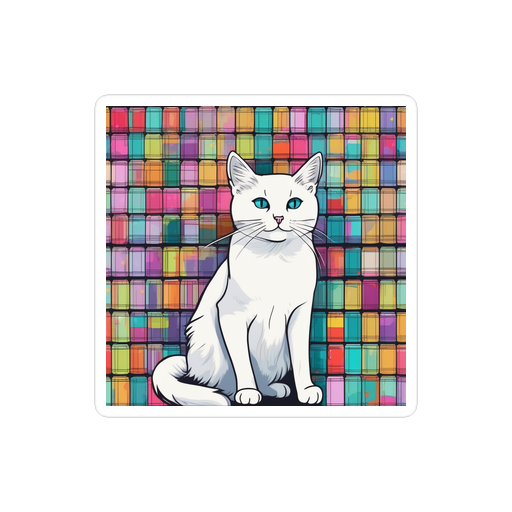 PugMug Custom White Companion Cat Sticker