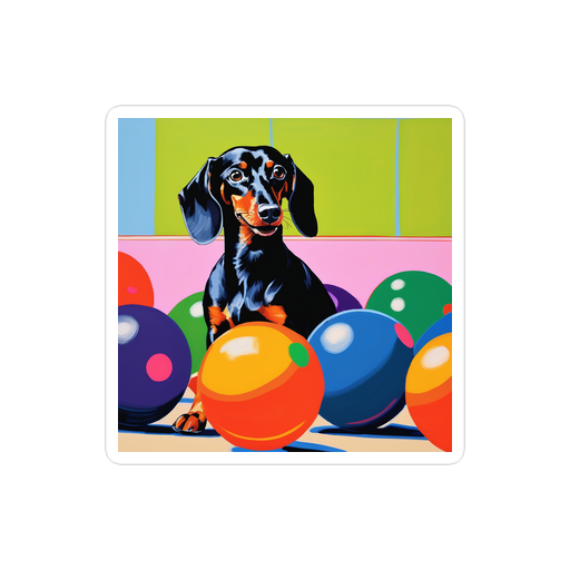 PugMug Custom Black Dachshund Sticker