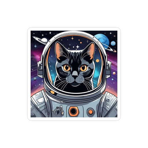 PugMug Custom Black American Shorthair Cat Sticker