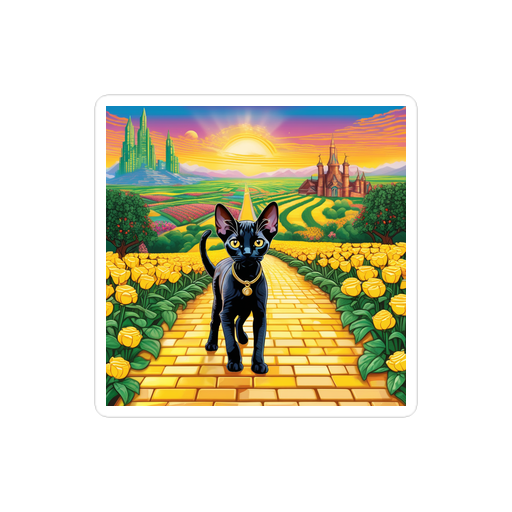 PugMug Custom Black Devon Rex Cat Sticker