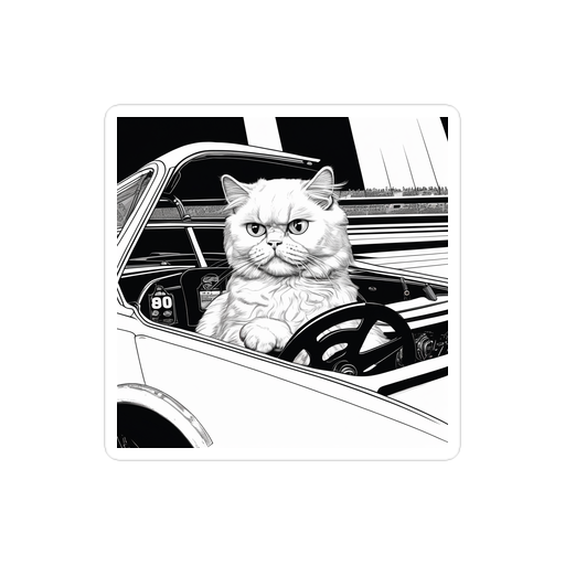 PugMug Custom White Persian Cat Sticker